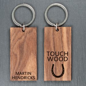 Personalised Wooden Key Ring – Touch Wood