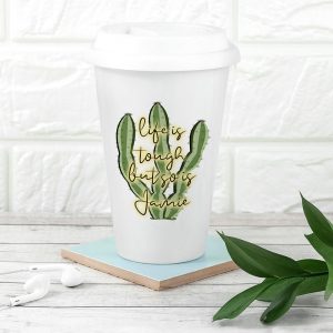 Personalised Tough as Cactus Eco Travel Mug