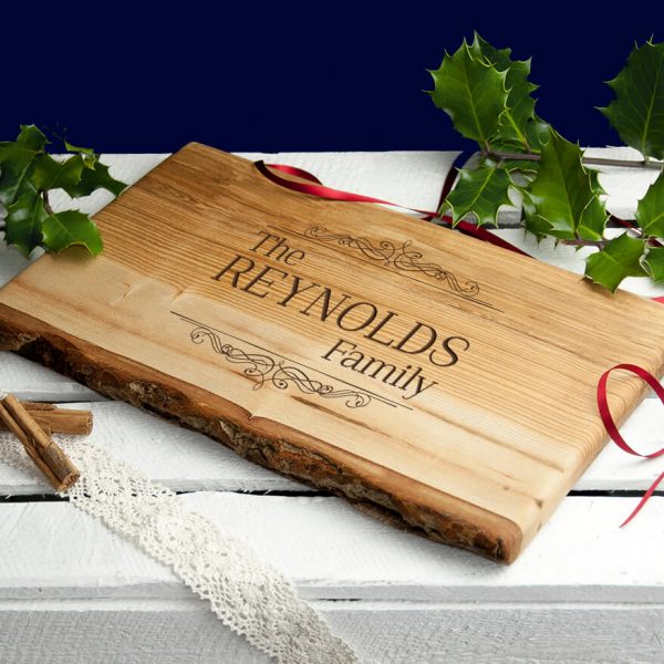 Personalised Rustic Wood Carving Board – Family
