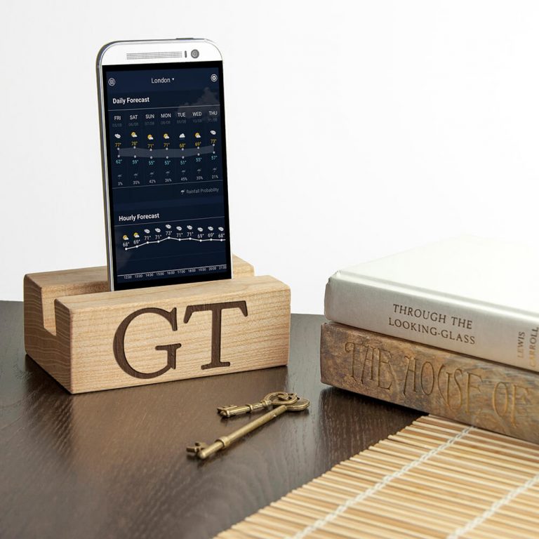 Personalised Welsh Ash Phone Stand