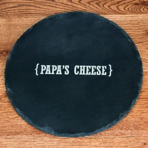 Personalised Slate Cheese Board – Name Swirl