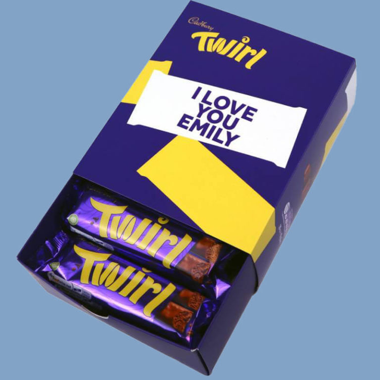 Personalised Box Of Cadbury Twirl Chocolate Bars x20