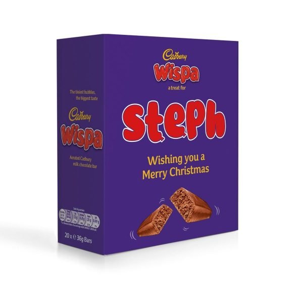 Personalised Box Of Cadbury Wispa Chocolate Bars x20