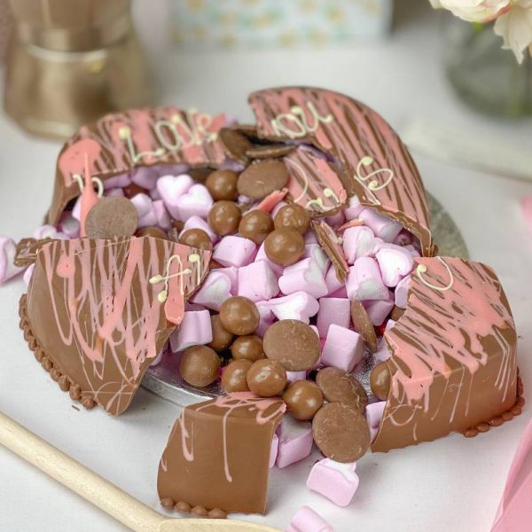 Personalised Chocolate Pink Smash Heart