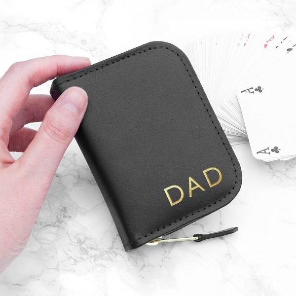 Personalised Luxury Leather Playing Card Case