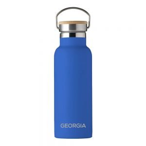Personalised Insulated Drinks Bottle 500ml – Blue – Small Personalisation