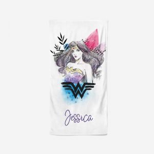 Personalised Wonder Woman Beach Towel – Sketch