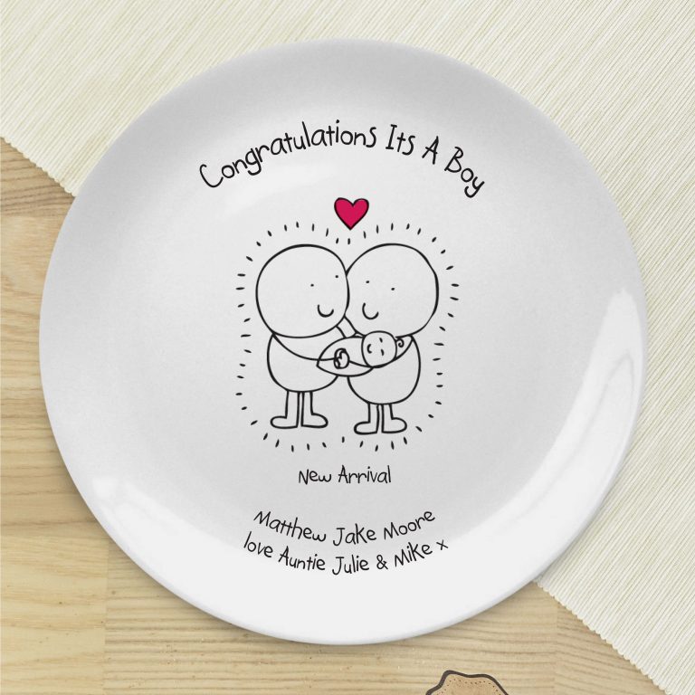 Personalised Chilli & Bubble’s New Baby Plate