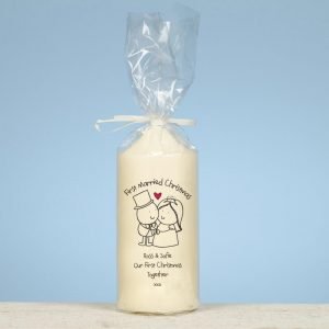 Personalised Chilli & Bubble’s First Married Christmas Candle