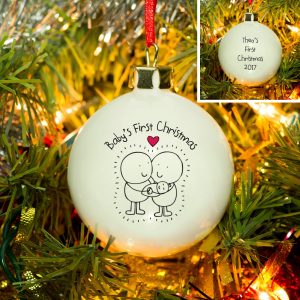 Personalised Chilli & Bubble’s Baby’s First Christmas Bauble