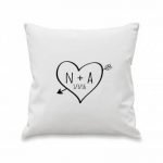 Personalised Sketch Heart Cushion Cover
