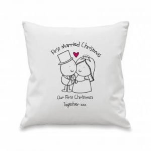 Personalised Chilli & Bubbles Married Christmas Cushion Cover