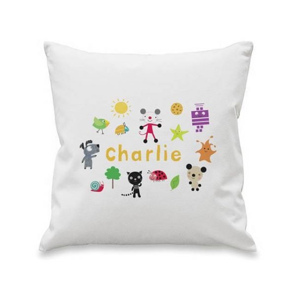 Personalised Arty Mouse Scatter Character Cushion Cover