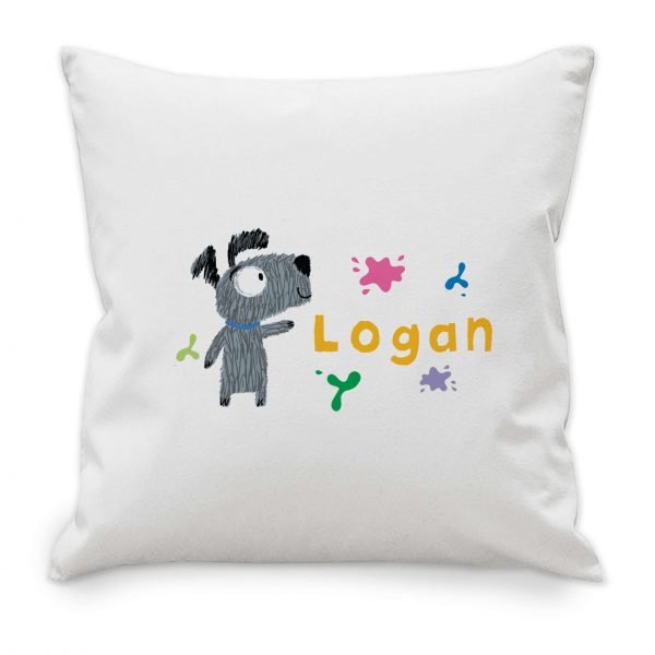 Personalised Arty Mouse Single Character Cushion Cover