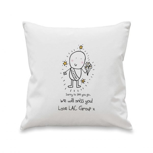 Personalised Chilli & Bubbles Leaving Cushion Cover