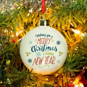 Personalised Wishing You A Merry Christmas Bauble