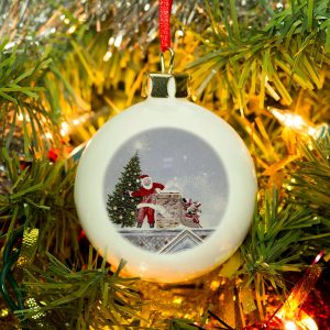 Personalised Traditional Santa by Chimney Bauble