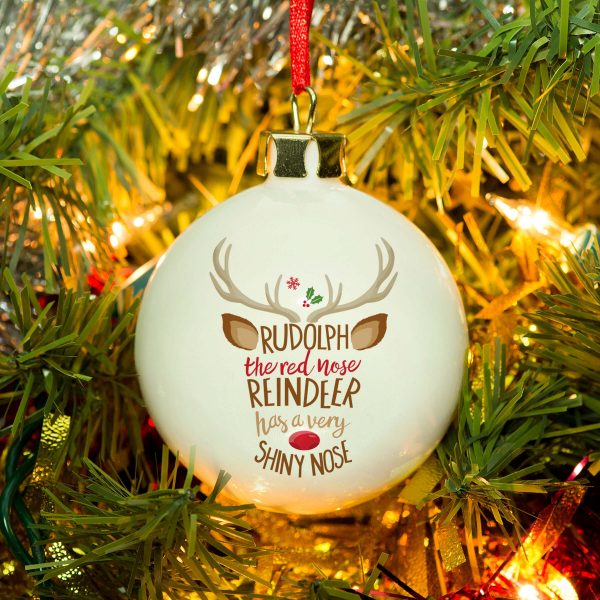 Personalised Rudolph the Red-Nosed Reindeer Bauble