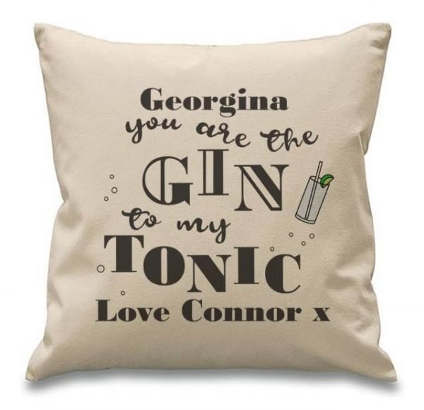 Personalised Gin To My Tonic Cushion