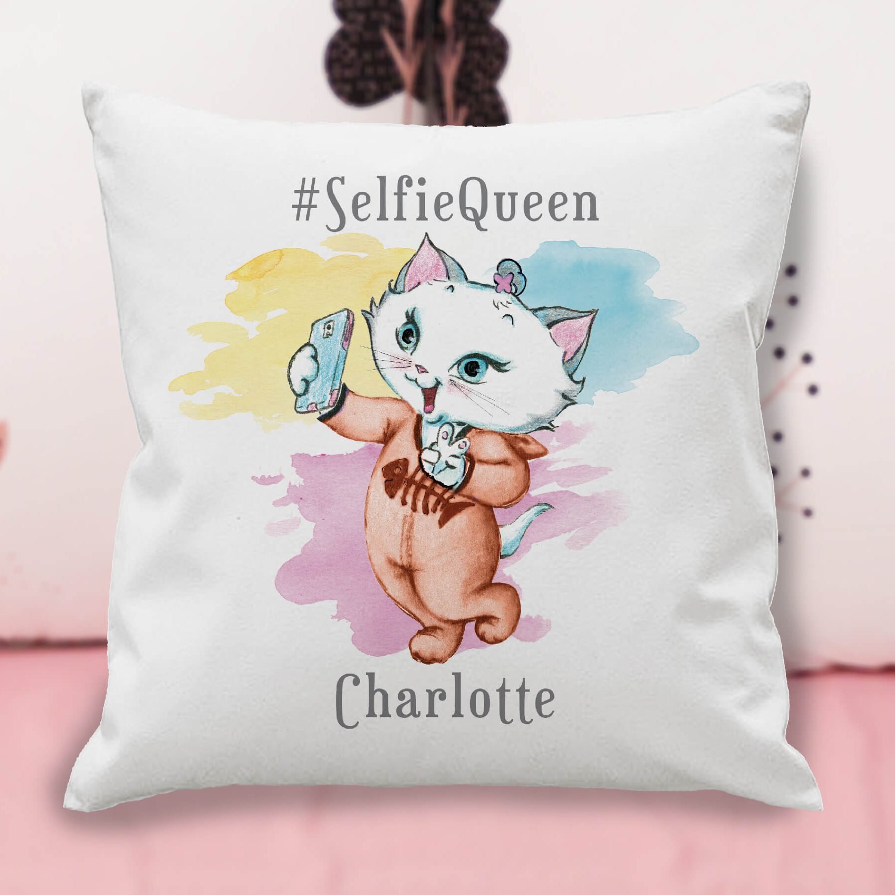 Personalised Nina Selfie Queen Cushion Cover