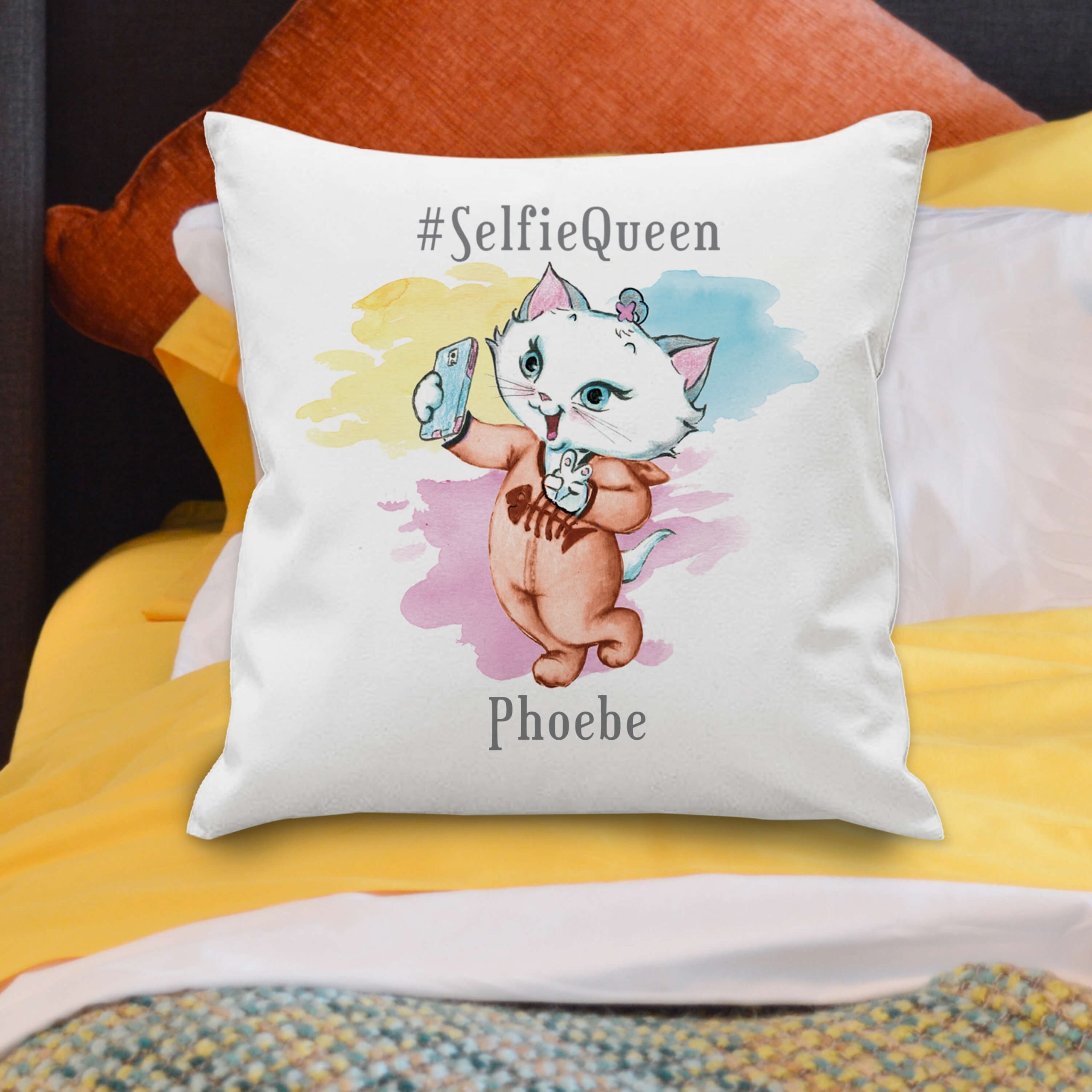Personalised Nina Selfie Queen Cushion Cover