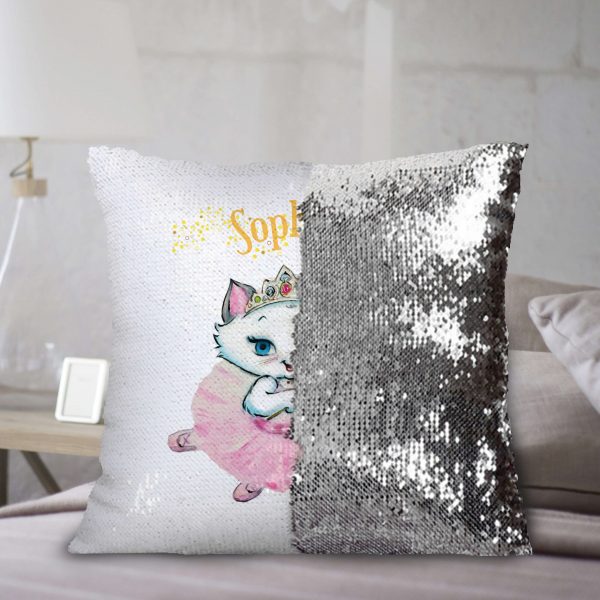 Personalised Nina Fairy Sequin Cushion Cover