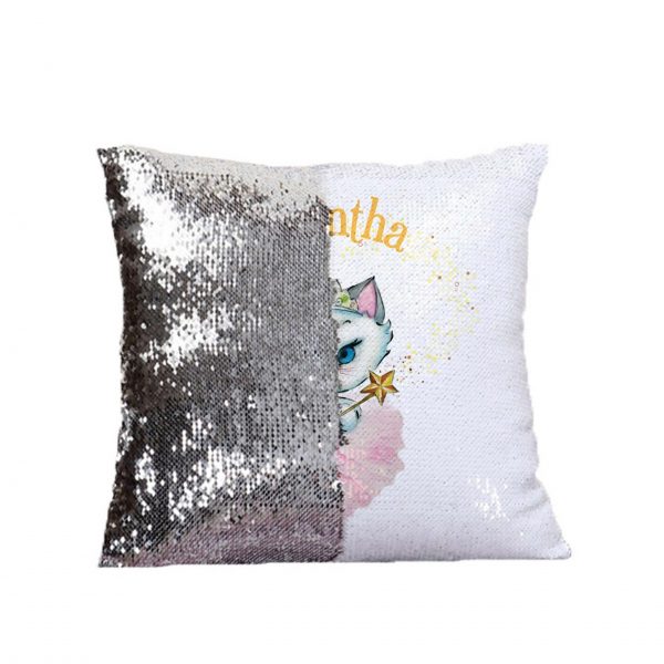 Personalised Nina Fairy Sequin Cushion Cover