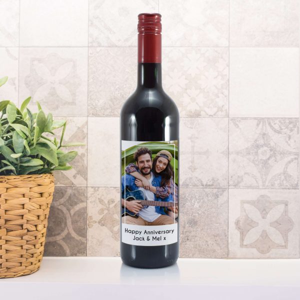 Personalised Photo Upload Bottle Of Red Wine