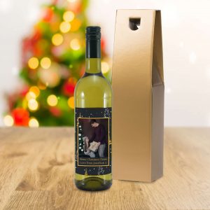 Personalised Christmas Tree Photo Upload Bottle Of White Wine