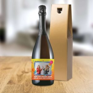 Personalised Colourful Birthday Photo Upload Bottle Of Prosecco
