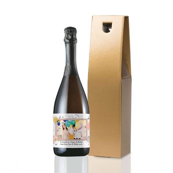 Personalised Floral Birthday Photo Upload Bottle Of Prosecco