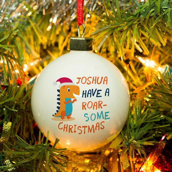 Personalised Have A Roar-Some Christmas Bauble