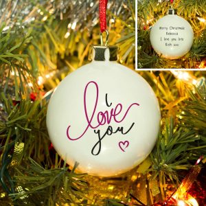 Personalised I Love You Bauble