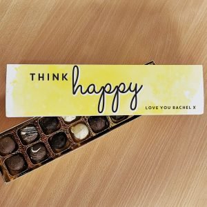 Personalised Think Happy Handmade Truffles