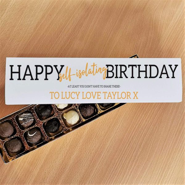 Personalised Happy ‘Self Isolating’ Birthday Handmade Truffles