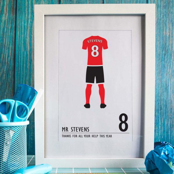 Personalised Football Kit Print A4 Framed Print