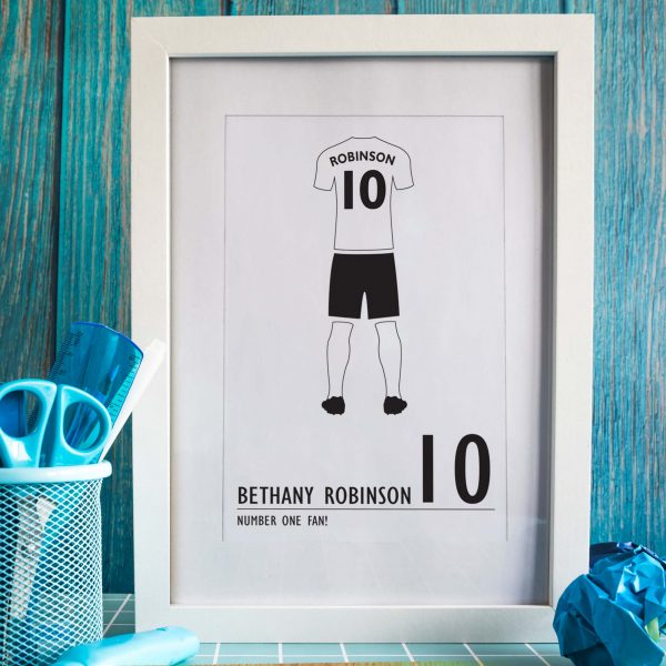 Personalised Football Kit Print A4 Framed Print