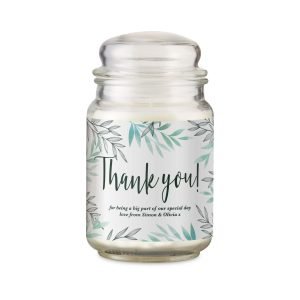 Personalised Floral Thank You Candle Jar