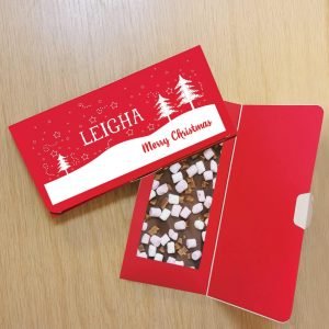 Personalised Merry Christmas Trees Milk Chocolate Card