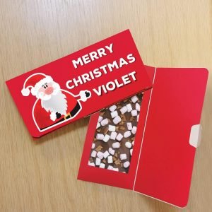 Personalised Merry Christmas Santa Milk Chocolate Card