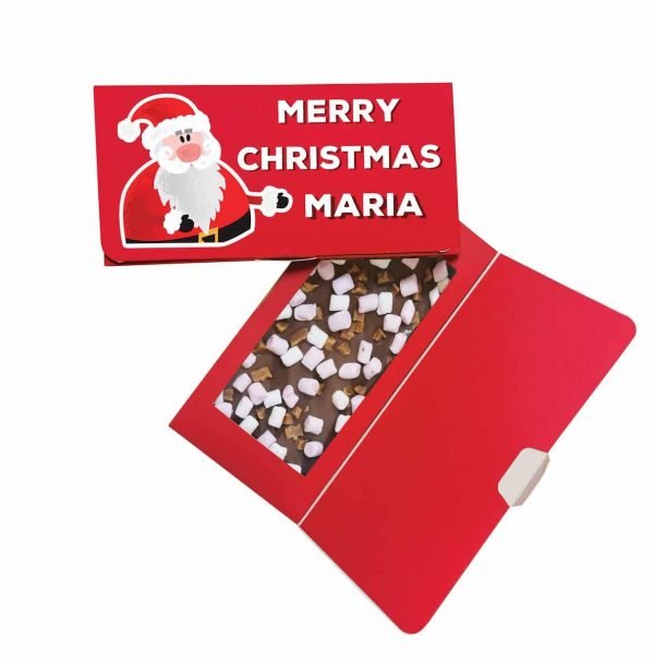 Personalised Merry Christmas Santa Milk Chocolate Card