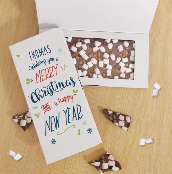 Personalised Wishing You A Merry Christmas Milk Chocolate Card