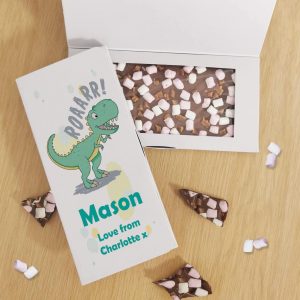 Personalised Dinosaur Milk Chocolate Card