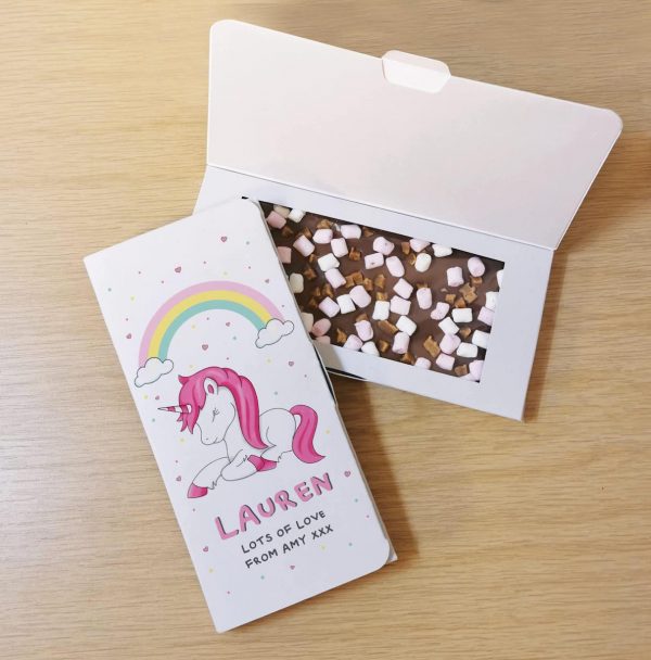 Personalised Unicorn Milk Chocolate Card
