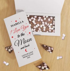 Personalised Merry Christmas Star Milk Chocolate Card