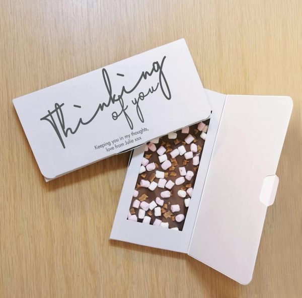 Personalised Thinking Of You Milk Chocolate Card