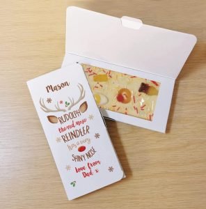 Personalised Magical Christmas White Chocolate Card