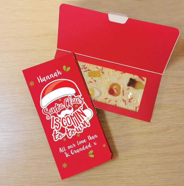 Personalised Santa Claus White Chocolate Card