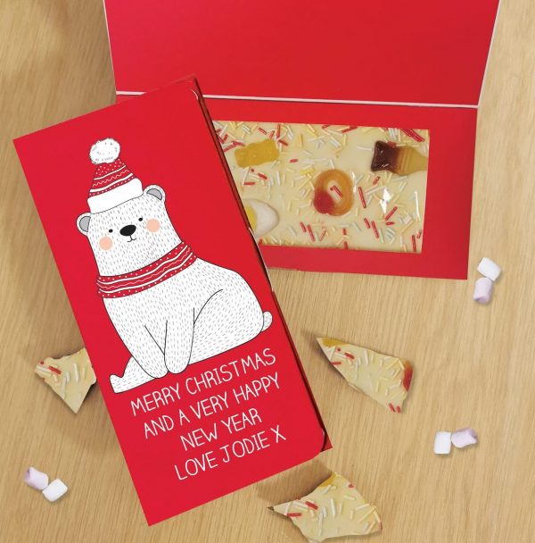 Personalised Polar Bear White Chocolate Card