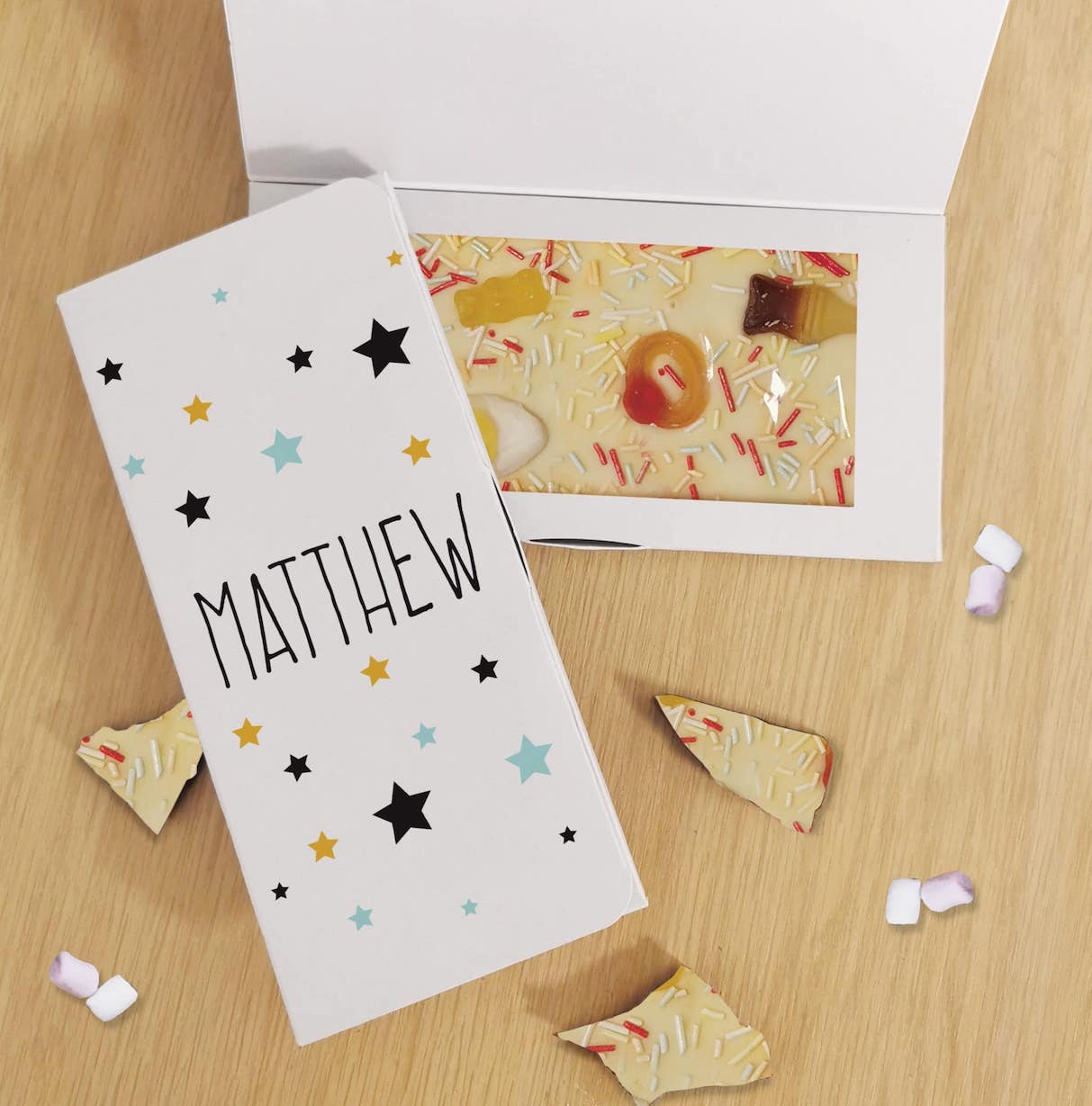 Personalised Star White Chocolate Card